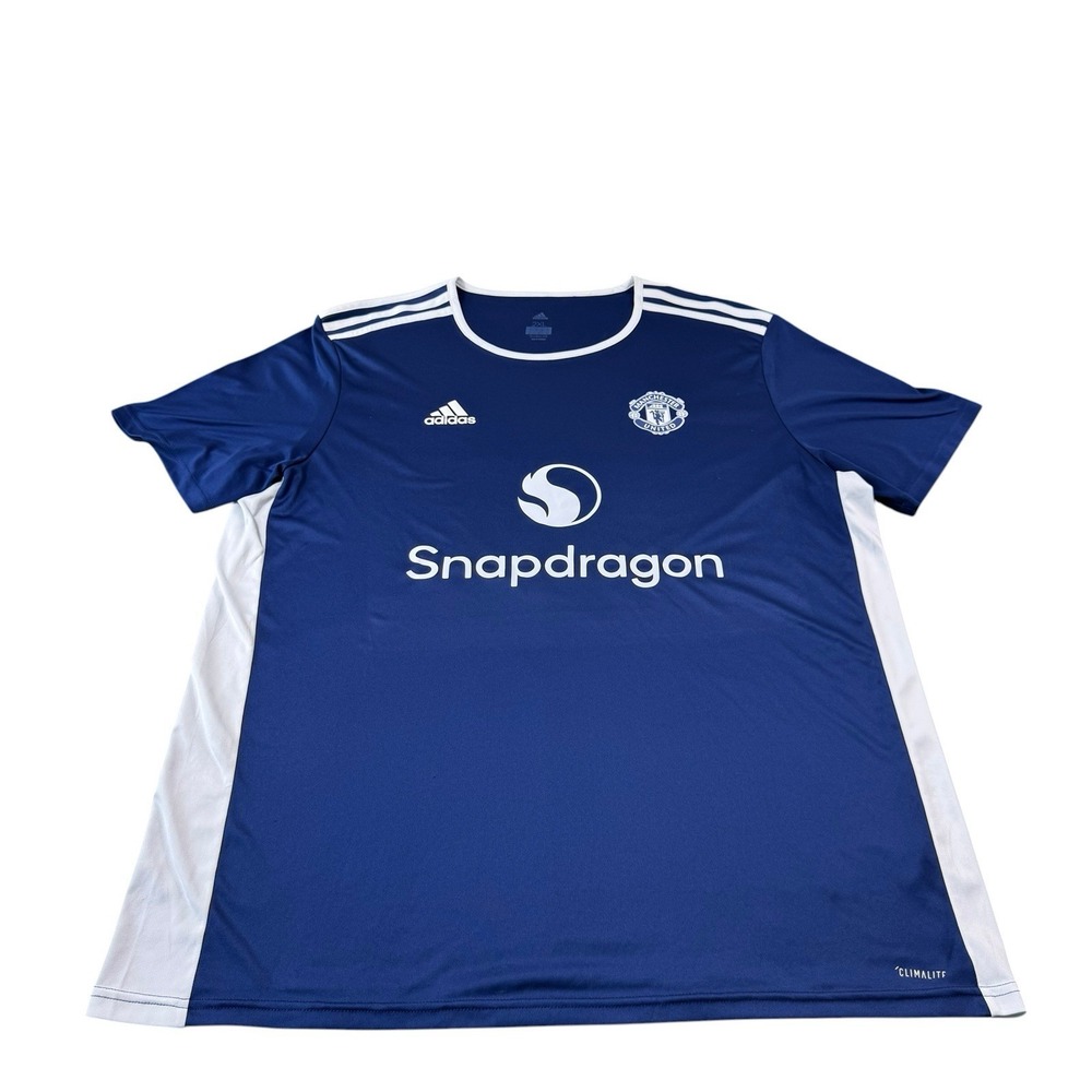 Manchester United Home Shirt Mens 2XL Blue Football Adidas Snapdragon Jersey